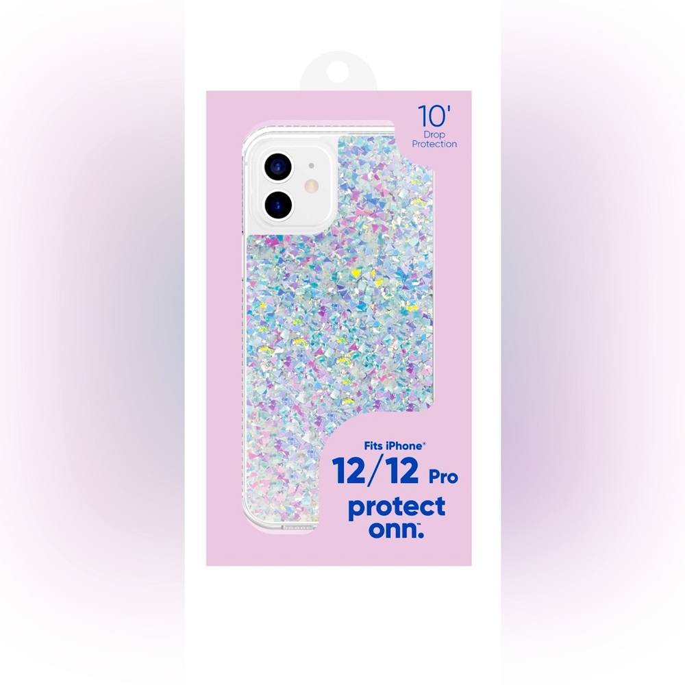 onn. Phone Case for iPhone 12 / iPhone 12 Pro - Iridescent Glitter Fleck